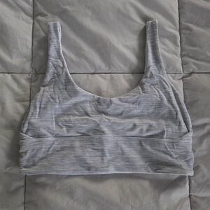 Lululemon Align Reversible Grey Stripe White Bra Size 10